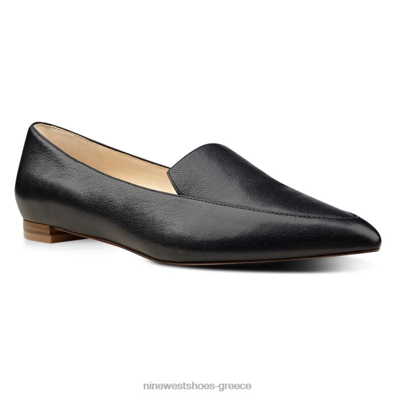 Nine West καπνιζόμενα διαμερίσματα 2JJ4N2377 μαύρο δέρμα