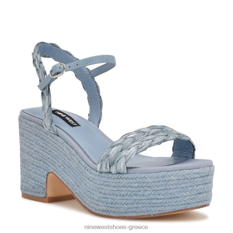 Nine West Σανδάλια εσπαντρίγιας με τακούνι rivva 2JJ4N745 μπλε ομίχλη