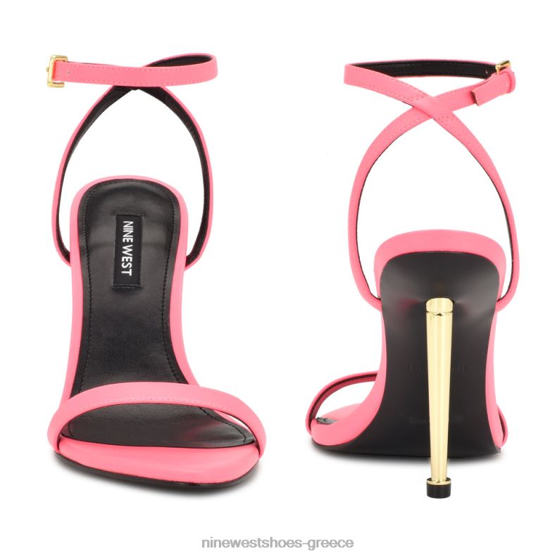 Nine West πέδιλα με λουράκι αστραγάλου reina 2JJ4N229 νέον ροζ