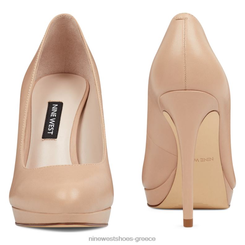 Nine West αντλίες quabree πλατφόρμας 2JJ4N2364 μόλις γυμνό δέρμα