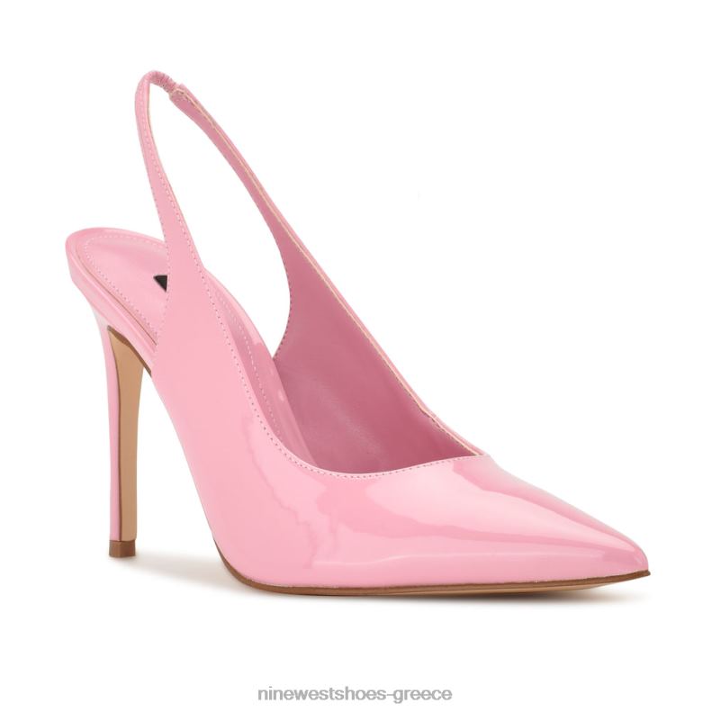 Nine West φτερά μυτερά δάχτυλα slingback αντλίες 2JJ4N1086 ροζ πατέντα
