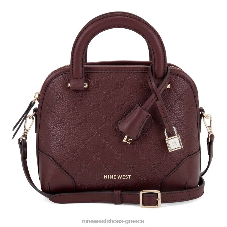 Nine West Μίνι τσάντα με θόλο Μπρούκλιν 2JJ4N2604 λογότυπο Merlot