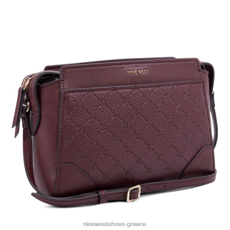 Nine West τζετ σετ του Μπρούκλιν χιαστί 2JJ4N2618 λογότυπο Merlot