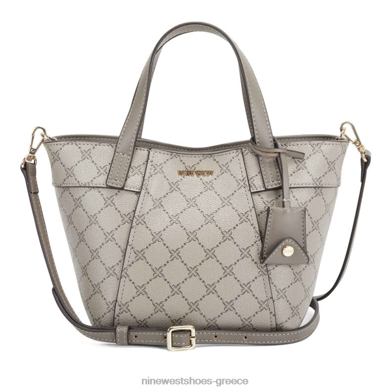 Nine West Ηλιόλουστη μίνι χιαστί μπλούζα 2JJ4N2627 μπεζ λογότυπο/πυριτόλιθο