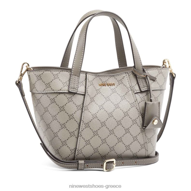 Nine West Ηλιόλουστη μίνι χιαστί μπλούζα 2JJ4N2627 μπεζ λογότυπο/πυριτόλιθο