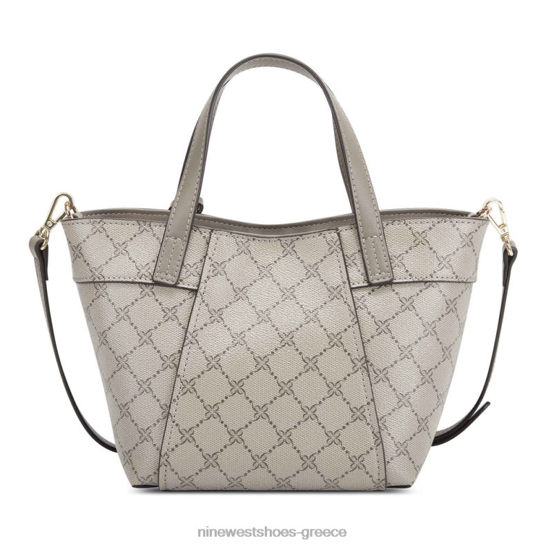 Nine West Ηλιόλουστη μίνι χιαστί μπλούζα 2JJ4N2627 μπεζ λογότυπο/πυριτόλιθο