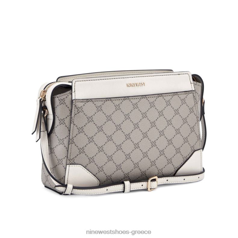 Nine West τζετ σετ του Μπρούκλιν χιαστί 2JJ4N2647 μπεζ λογότυπο/γάλα