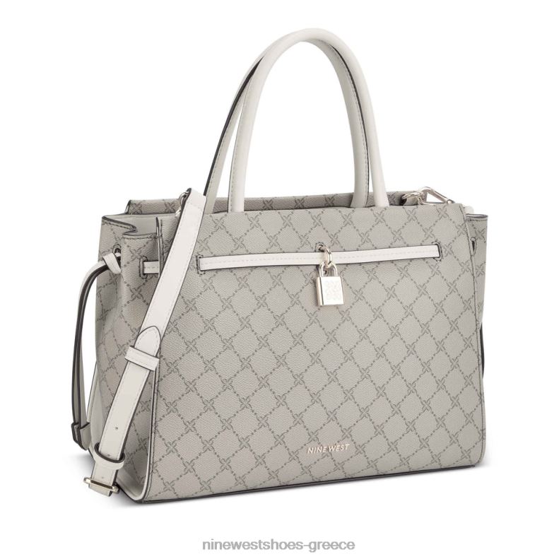Nine West τσάντα ελάρα 2JJ4N2690 μπεζ λογότυπο/γάλα