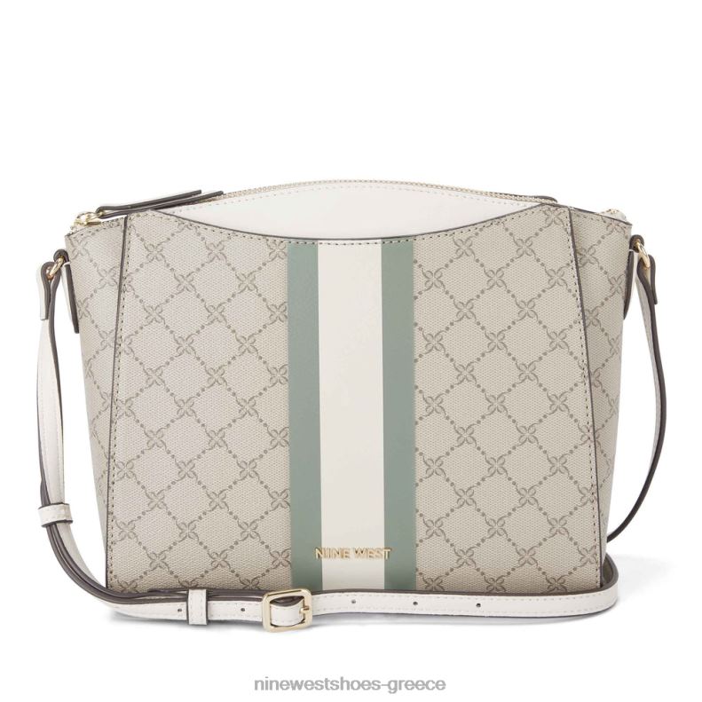 Nine West χιαστί του Paisley 2JJ4N2630 μπεζ λογότυπο/αλόη
