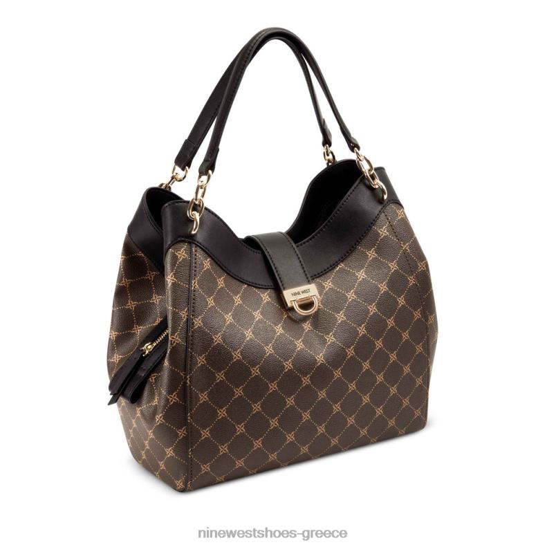 Nine West τσάντα τζετ σετ clara 2JJ4N2601 καφέ/μαύρο