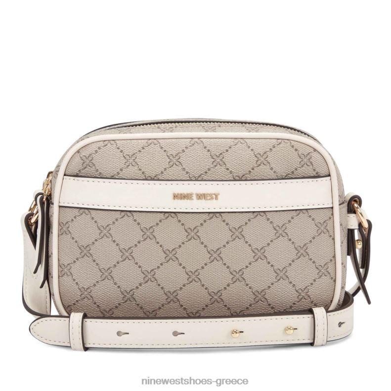 Nine West Τσάντα κάμερας irina 2JJ4N2677 μπεζ λογότυπο/γάλα