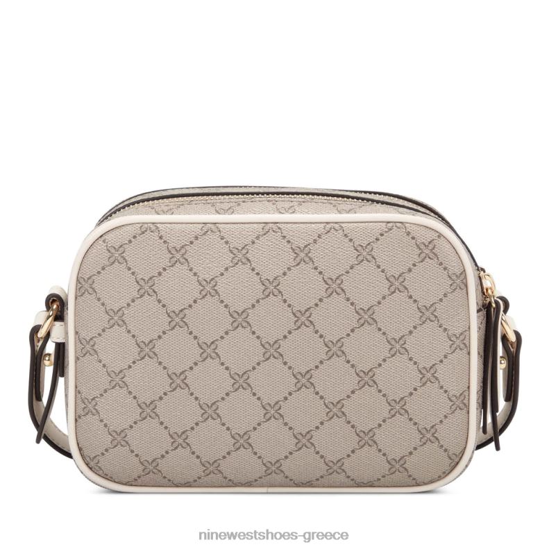 Nine West Τσάντα κάμερας irina 2JJ4N2677 μπεζ λογότυπο/γάλα