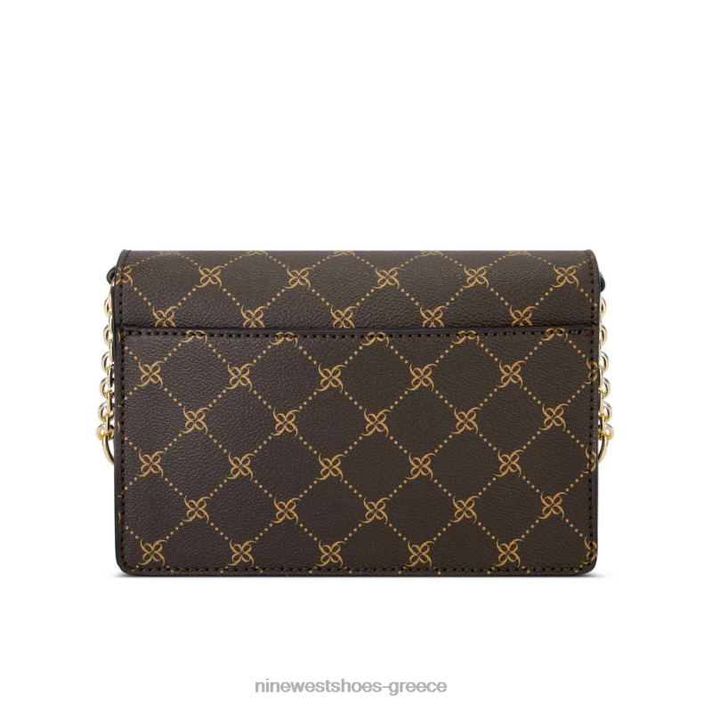 Nine West kathy μίνι χιαστί πτερύγιο 2JJ4N2612 καφέ λογότυπο πολυ