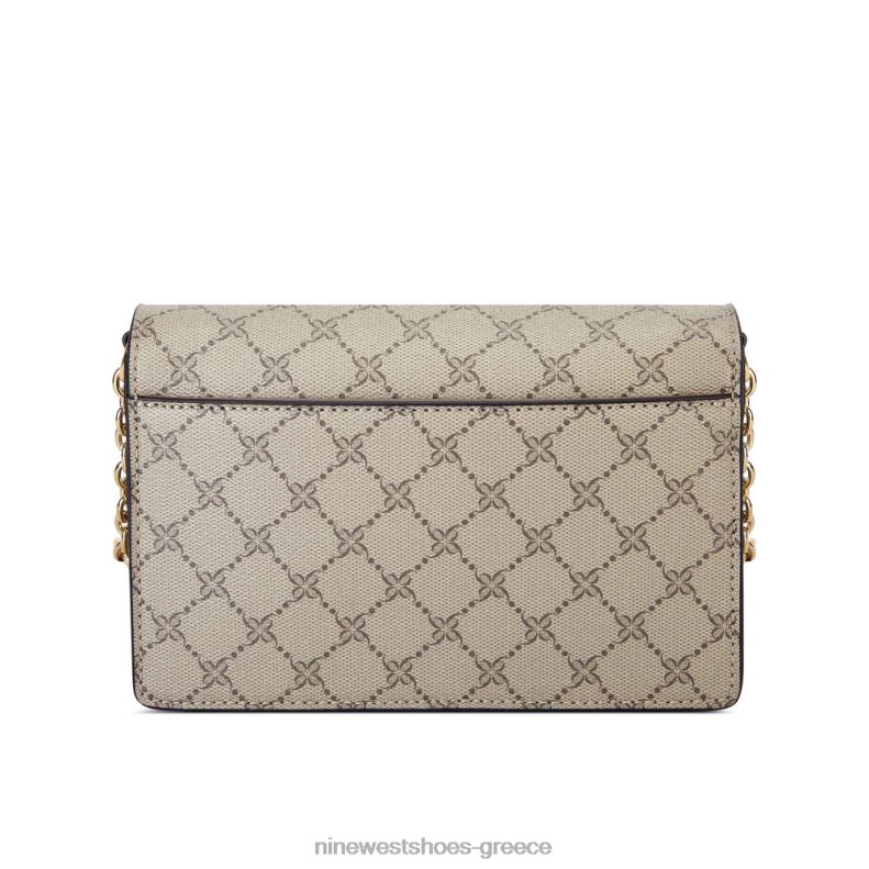 Nine West kathy μίνι χιαστί πτερύγιο 2JJ4N2637 μπεζ λογότυπο πολυ