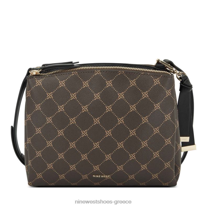 Nine West levona mini a-list χιαστί 2JJ4N2683 καφέ/μαύρο λογότυπο