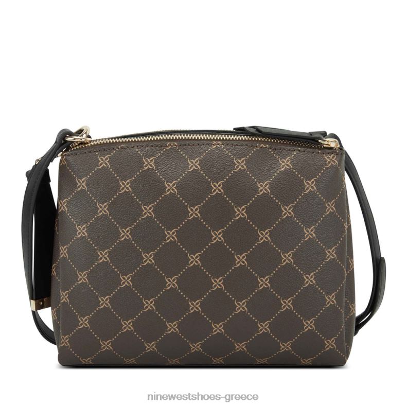 Nine West levona mini a-list χιαστί 2JJ4N2683 καφέ/μαύρο λογότυπο