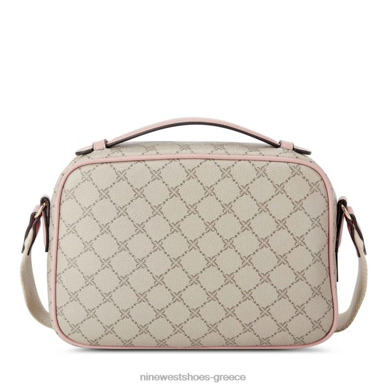 Nine West τσάντα φωτογραφικής μηχανής pamela 2JJ4N2597 μπεζ λογότυπο/ροζ