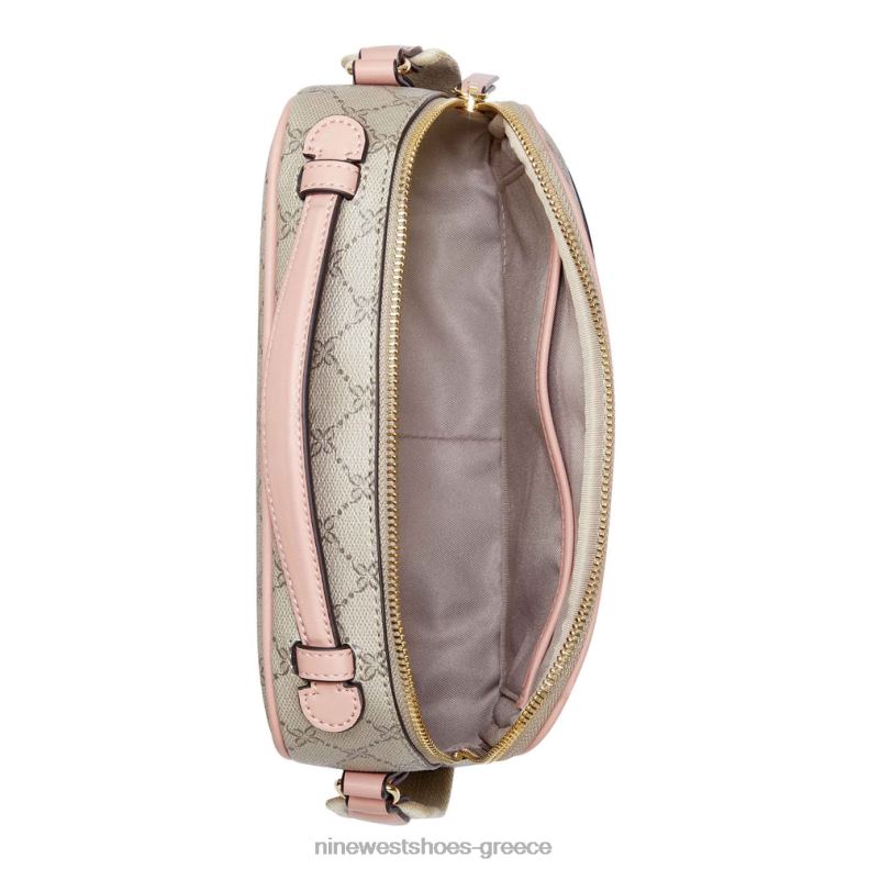 Nine West τσάντα φωτογραφικής μηχανής pamela 2JJ4N2597 μπεζ λογότυπο/ροζ