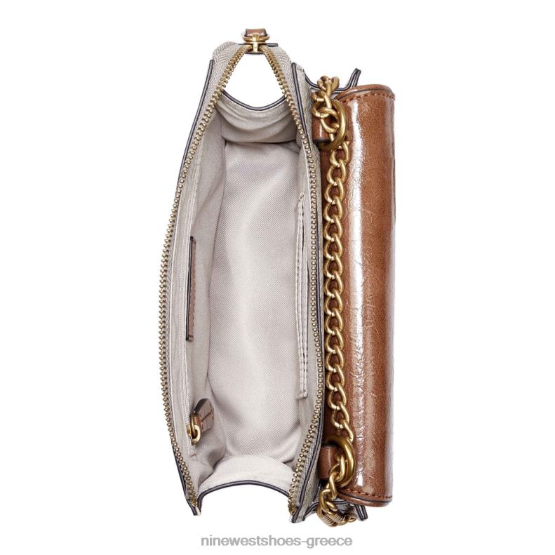Nine West susan cnvrtble xbdy top zip 2JJ4N2655 μπεζ λογότυπο/μαύρισμα