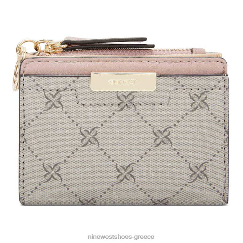 Nine West Lawson μικρό πορτοφόλι με φερμουάρ 2JJ4N2840 φουντουκιά λογότυπο/σούρουπο