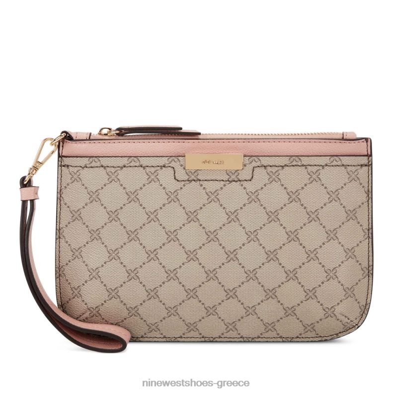 Nine West wristlet lawson 2JJ4N2841 μπεζ λογότυπο/μοντέρνο ροζ