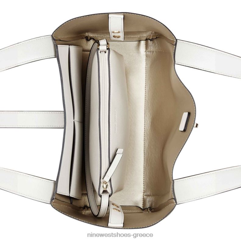 Nine West περισσότερο 2 σε 1 tote 2JJ4N2125 μπεζ λογότυπο/γάλα