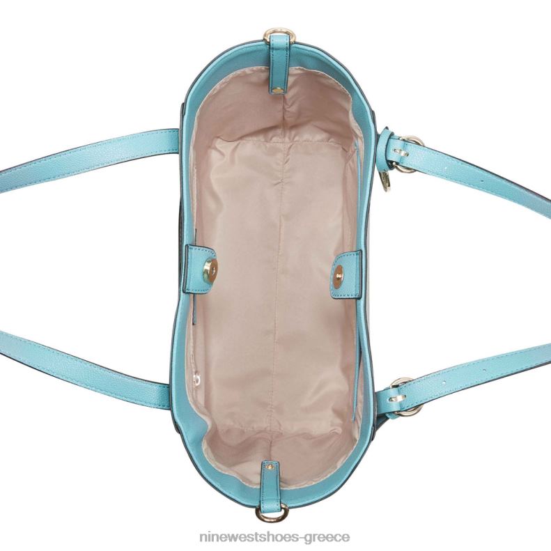 Nine West Kylee medium trap tote 2JJ4N2703 φουντουκιά logo/verdigris