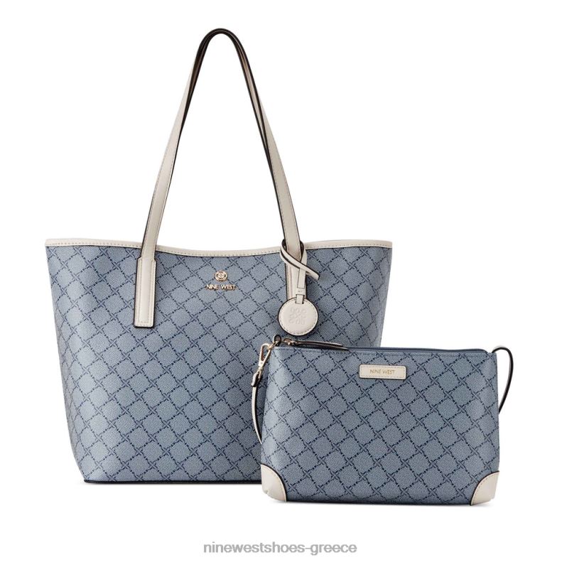 Nine West delaine 2 σε 1 tote 2JJ4N2134 λογότυπο/γάλα chambray
