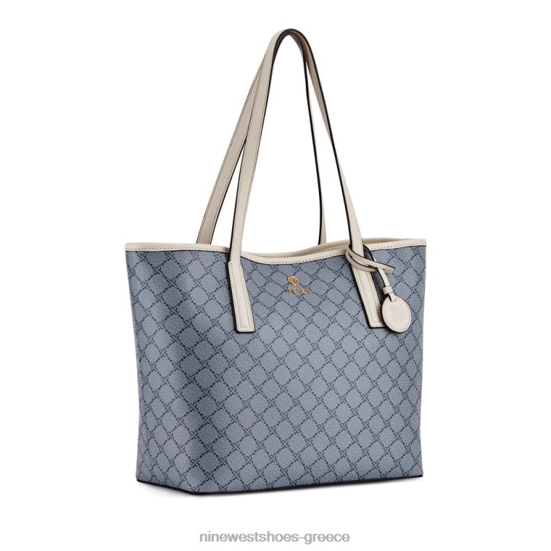 Nine West delaine 2 σε 1 tote 2JJ4N2134 λογότυπο/γάλα chambray