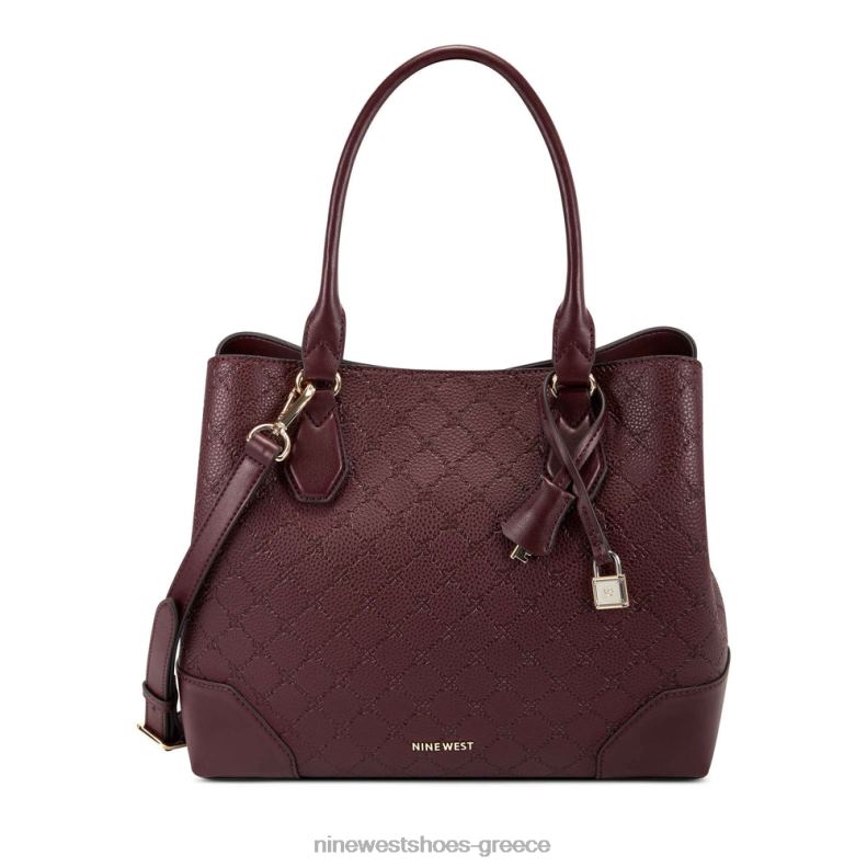 Nine West Μπρούκλιν τζετ σετ μεταφοράς 2JJ4N2734 λογότυπο Merlot