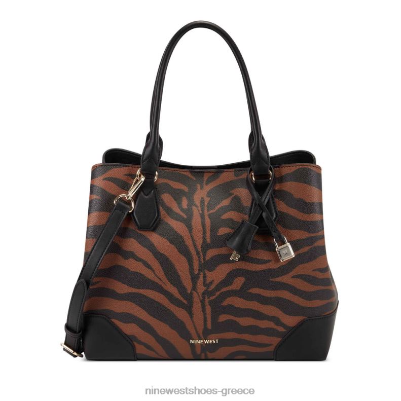 Nine West Μπρούκλιν τζετ σετ μεταφοράς 2JJ4N2749 μαύρο/μαύρισμα σε σέλα