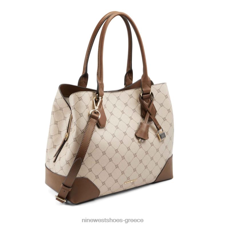 Nine West Μπρούκλιν τζετ σετ μεταφοράς 2JJ4N2784 λογότυπο χακί κονιάκ