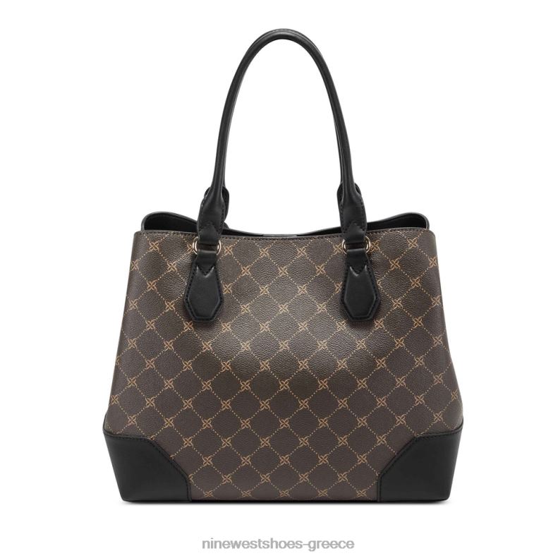 Nine West Μπρούκλιν τζετ σετ μεταφοράς 2JJ4N2826 καφέ μαύρο λογότυπο