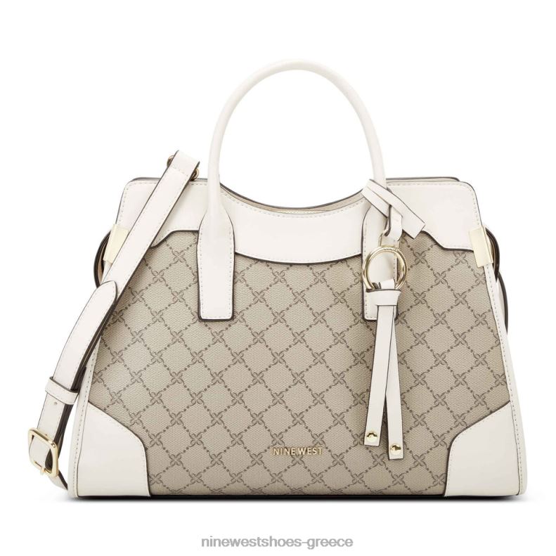 Nine West τσαντάκι jet set branwen 2JJ4N2799 μπεζ λογότυπο/γάλα