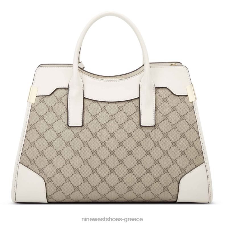 Nine West τσαντάκι jet set branwen 2JJ4N2799 μπεζ λογότυπο/γάλα