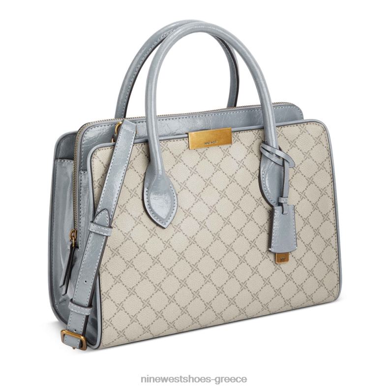 Nine West τσάντα τζετ σετ susan 2JJ4N2763 μπεζ λογότυπο/σχιστόλιθο