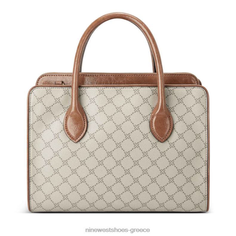 Nine West τσάντα τζετ σετ susan 2JJ4N2769 μπεζ λογότυπο/μαύρισμα